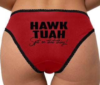 Hawk Tuah Spit On That Thing Bikini - Red with Black Lace