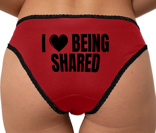 I Love Being Shared Bikini - Red with Black Lace