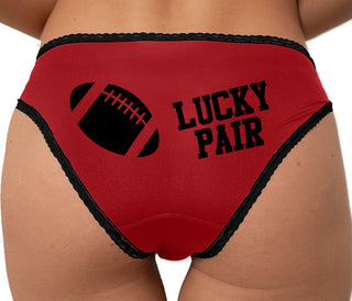 Lucky Pair - Football Bikini - Red with Black Lace