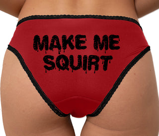 Make Me Squirt Wet Bikini - Red with Black Lace