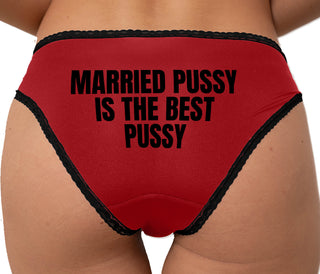 Married Pussy Is The Best Bikini - Red with Black Lace