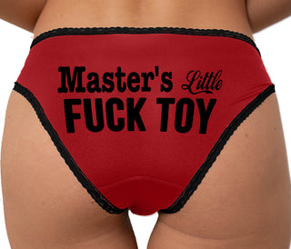 Master's Little Fuck Toy Bikini - Red with Black Lace