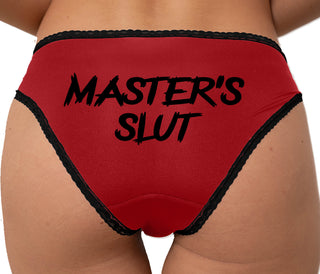 Master's Slut Bikini - Red with Black Lace