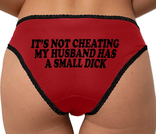 It’s Not Cheating If My Husband Has A Small Dick Bikini - Red with Black Lace