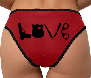 Police LEO Love Bikini - Red with Black Lace