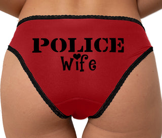 Police Wife Bikini - Red with Black Lace