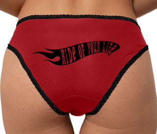 Ride Of Your Life Bikini - Red with Black Lace