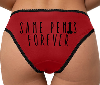 Same Penis Forever Bikini - Red with Black Lace