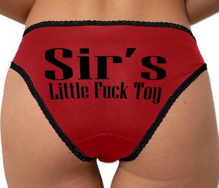 Sir's Little Fuck Toy Bikini - Red with Black Lace