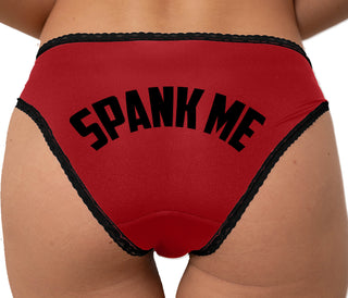 Spank Me - Bold Design Bikini - Red with Black Lace