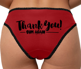 Thank You Cum Again Bikini - Red with Black Lace