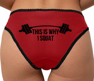 This Is Why I Squat Bikini - Red with Black Lace
