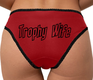 Trophy Wife Bikini - Red with Black Lace