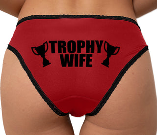 Trophy Wife Award Bikini - Red with Black Lace
