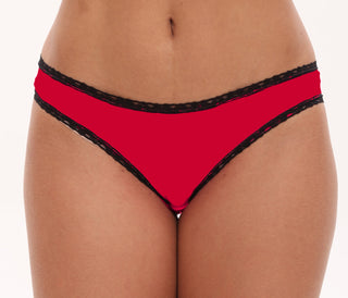 I Make My Husband Eat Cum Bikini - Red with Black Lace