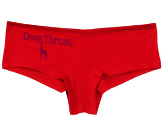 Deepthroat - Funny Giraffe Logo - Red Boy Short