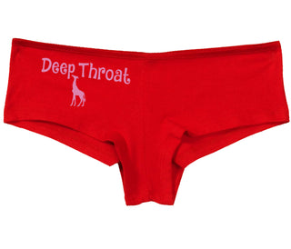 Deepthroat - Funny Giraffe Logo - Red Boy Short