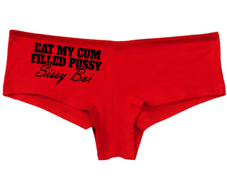 Eat My Cum Filled Pussy Sissy Boi - Red Boy Short