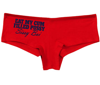 Eat My Cum Filled Pussy Sissy Boi - Red Boy Short