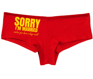 Sorry I'm Married Unless You Have A Huge Cock - Red Boy Short