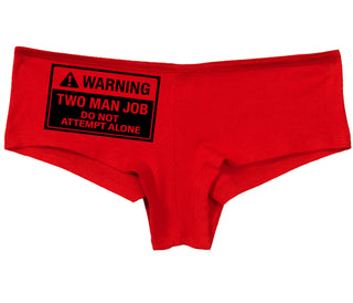 Warning Two Man Job - Red Boy Short