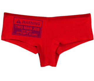 Warning Two Man Job - Red Boy Short