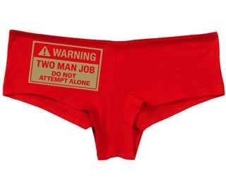 Warning Two Man Job - Red Boy Short