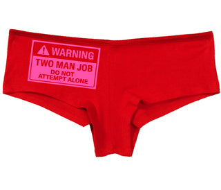 Warning Two Man Job - Red Boy Short