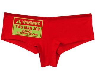 Warning Two Man Job - Red Boy Short