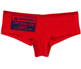 Warning Two Man Job - Red Boy Short