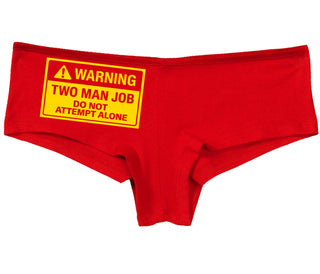 Warning Two Man Job - Red Boy Short