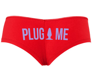 Anal Plug Me - Red Boyshort