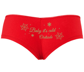 Baby It's Cold Outside - Red Boyshort