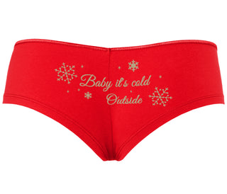 Baby It's Cold Outside - Red Boyshort