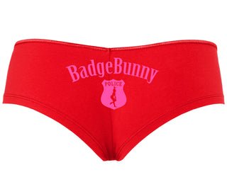 Badge Bunny for LEO Wife or Girlfriend - Red Boyshort