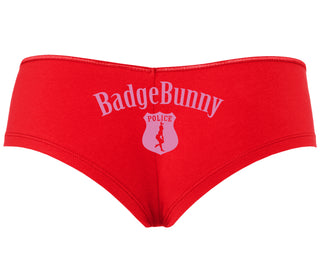 Badge Bunny for LEO Wife or Girlfriend - Red Boyshort