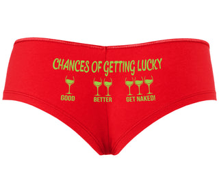 Chances Of Getting Lucky - More Wine - Red Boyshort