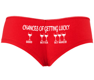 Chances Of Getting Lucky - More Wine - Red Boyshort