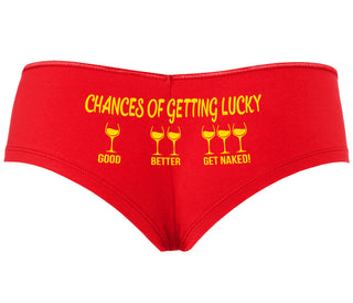 Chances Of Getting Lucky - More Wine - Red Boyshort