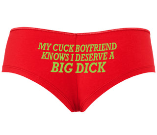 My Cuck Boyfriend Knows I Deserve A Big Dick - Red Boyshort