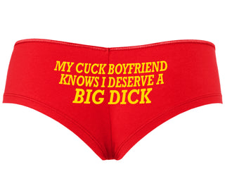 My Cuck Boyfriend Knows I Deserve A Big Dick - Red Boyshort