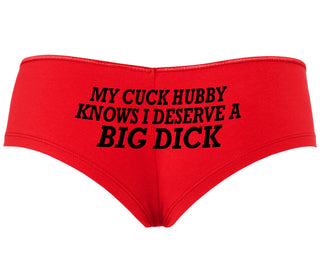 My Cuck Husband Knows I Deserve A Big Dick - Red Boyshort