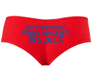 My Cuck Husband Knows I Deserve A Big Dick - Red Boyshort
