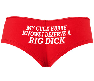 My Cuck Husband Knows I Deserve A Big Dick - Red Boyshort