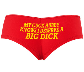 My Cuck Husband Knows I Deserve A Big Dick - Red Boyshort