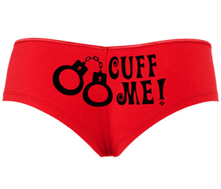 Cuff Me - Cute Handcuff Design - Red Boyshort