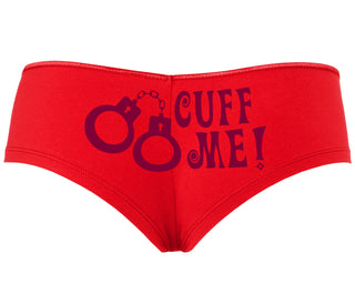 Cuff Me - Cute Handcuff Design - Red Boyshort