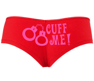 Cuff Me - Cute Handcuff Design - Red Boyshort