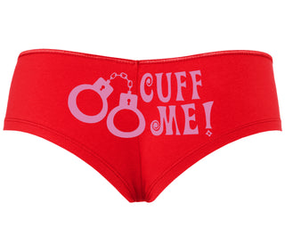 Cuff Me - Cute Handcuff Design - Red Boyshort