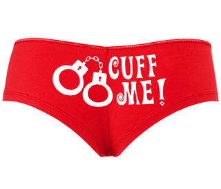 Cuff Me - Cute Handcuff Design - Red Boyshort